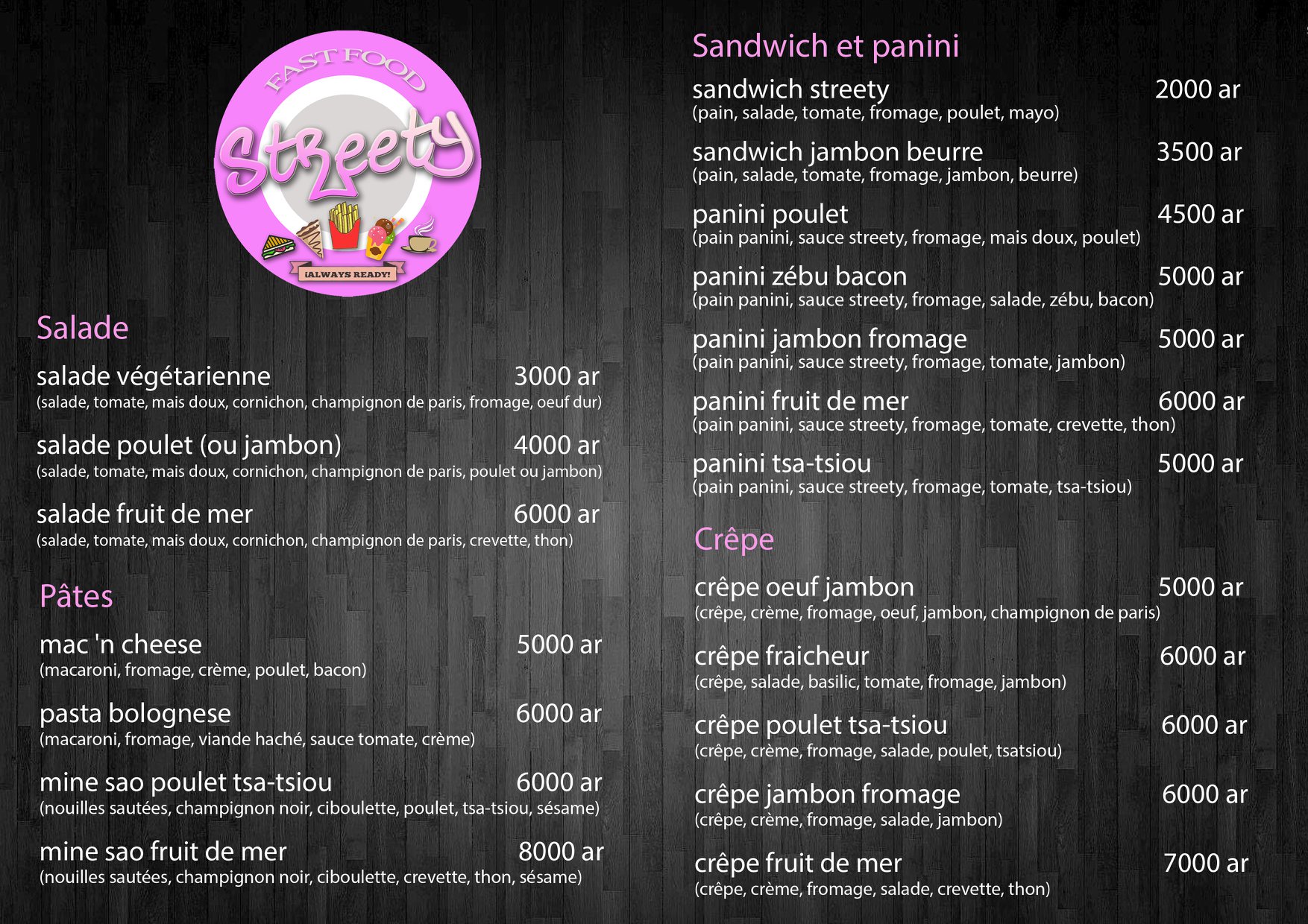 menu1 streety